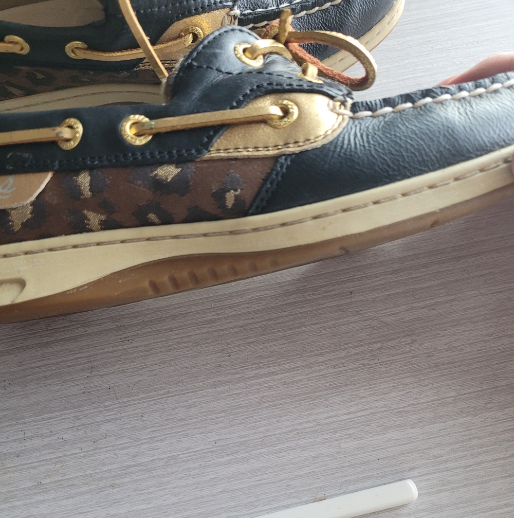 Sperry Women's Blue and Tan Boat Shoes - Picture 6 of 7